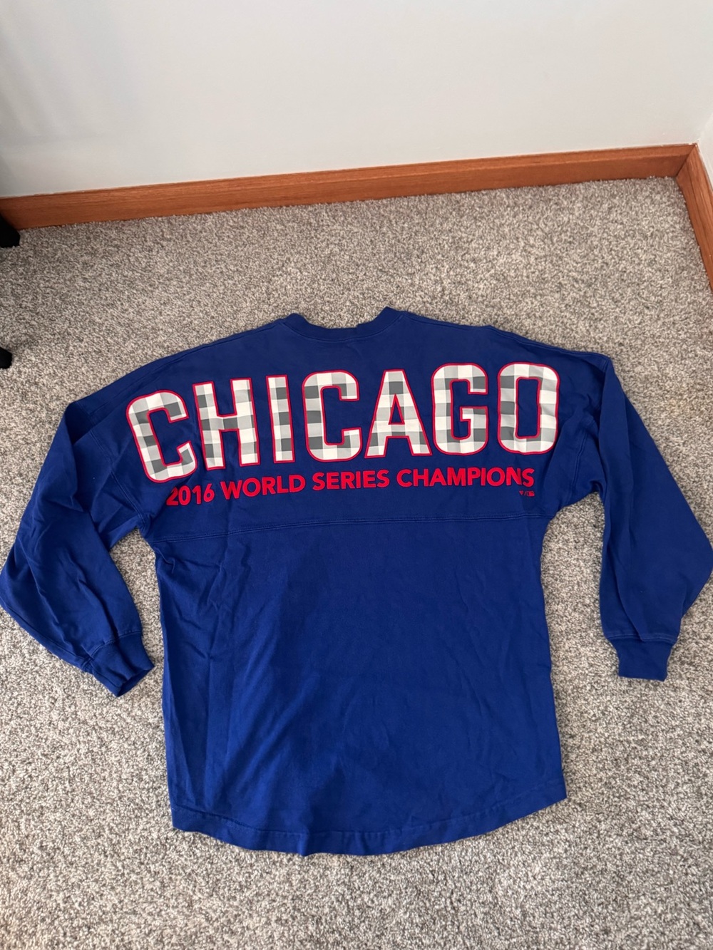 Chicago Cubs 2016 World Series Champions Long Sleeve Size XS Oversized